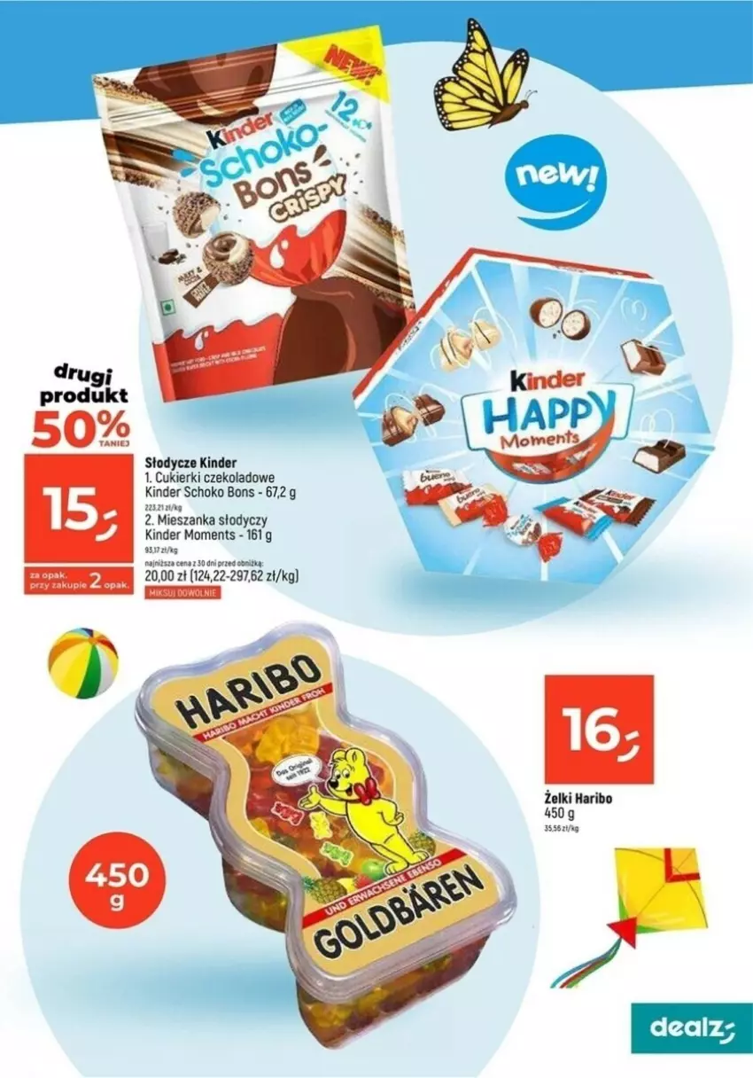 Gazetka promocyjna Dealz - ważna 29.05 do 05.06.2024 - strona 45 - produkty: Cukier, Cukierki, Cukierki czekoladowe, Haribo, Kinder, Moments