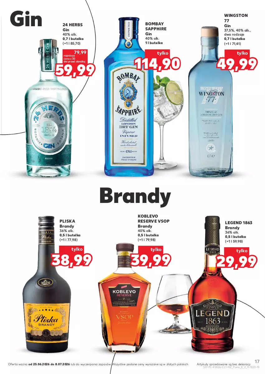 Gazetka promocyjna Kaufland - Barek Kauflandu - ważna 25.06 do 08.07.2026 - strona 17 - produkty: Brandy, Gin, Pliska, Ser, Wingston 77