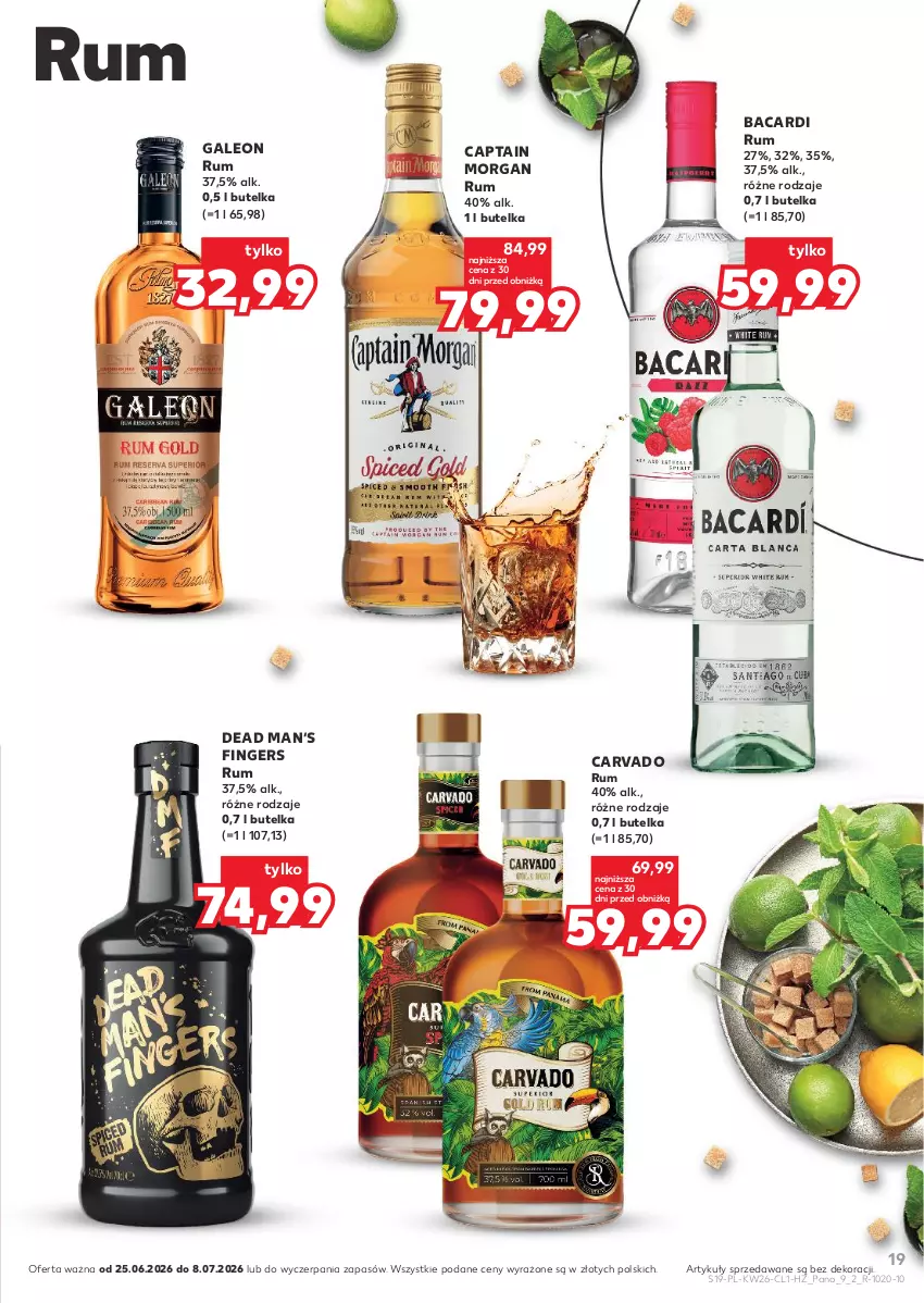 Gazetka promocyjna Kaufland - Barek Kauflandu - ważna 25.06 do 08.07.2026 - strona 19 - produkty: Bacardi, Captain Morgan, Leon, Rum