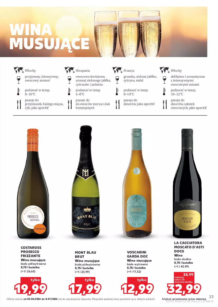 Gazetka promocyjna Kaufland - Barek Kauflandu - ważna 25.06 do 08.07.2026 - strona 23 - produkty: Deser, Jabłka, Miód, Mus, Prosecco, Sałat, Ser, Wino, Wino białe, Wino musujące