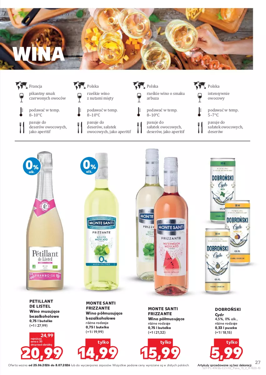Gazetka promocyjna Kaufland - Barek Kauflandu - ważna 25.06 do 08.07.2026 - strona 27 - produkty: Arbuz, Deser, Monte, Monte Santi, Mus, Sałat, Ser, Wino, Wino musujące