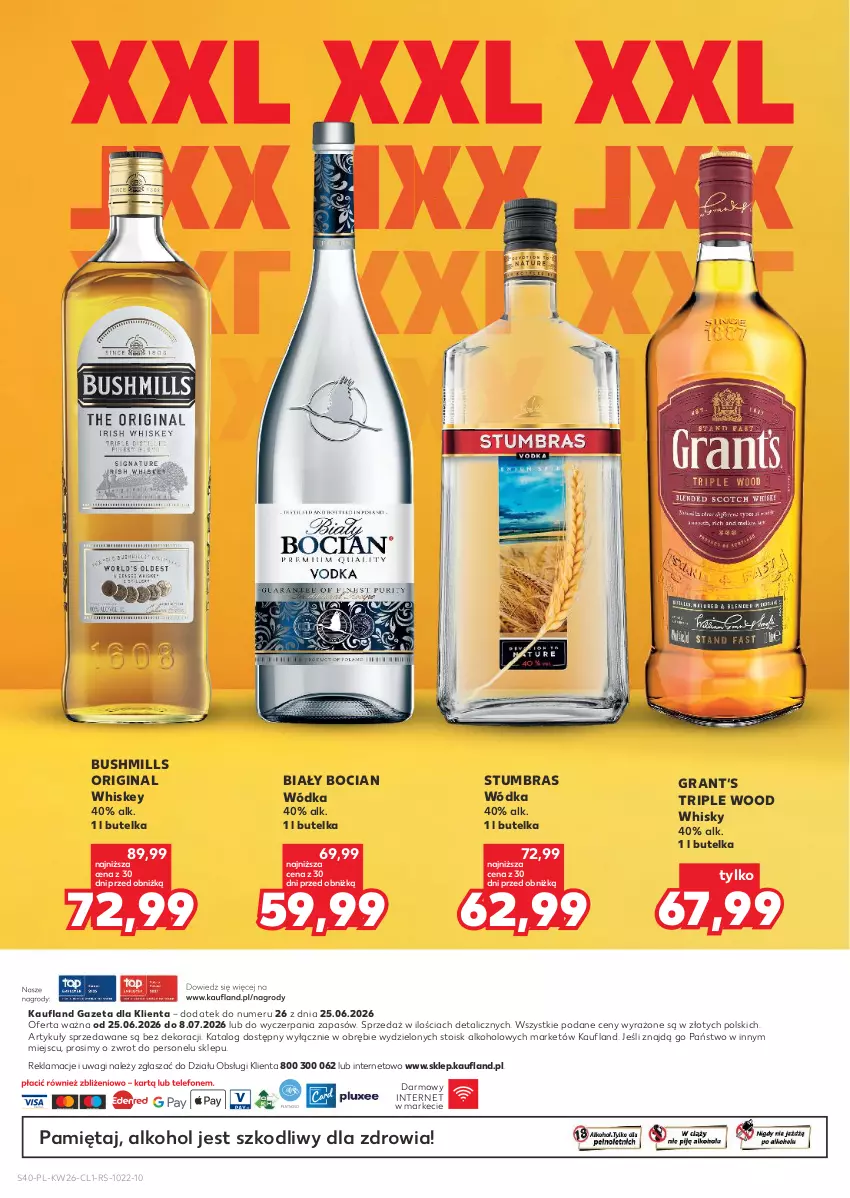 Gazetka promocyjna Kaufland - Barek Kauflandu - ważna 25.06 do 08.07.2026 - strona 40 - produkty: Biały Bocian, Bushmills, Gin, Gra, Mięta, Wagi, Whiskey, Whisky, Wódka