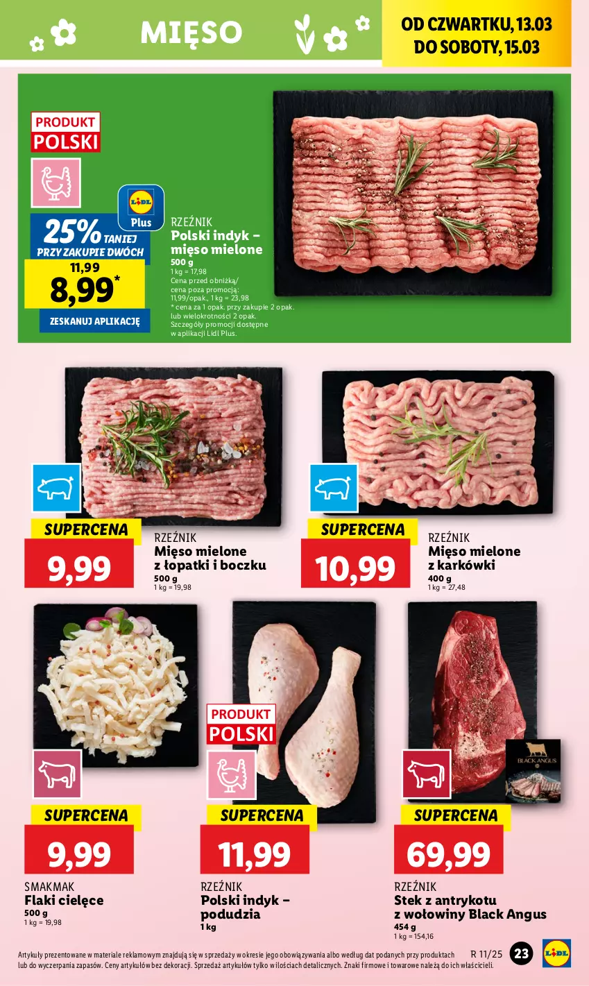 Gazetka promocyjna Lidl - GAZETKA - ważna 13.03 do 15.03.2025 - strona 29 - produkty: Flaki, Lack, Mięso, Mięso mielone, Stek