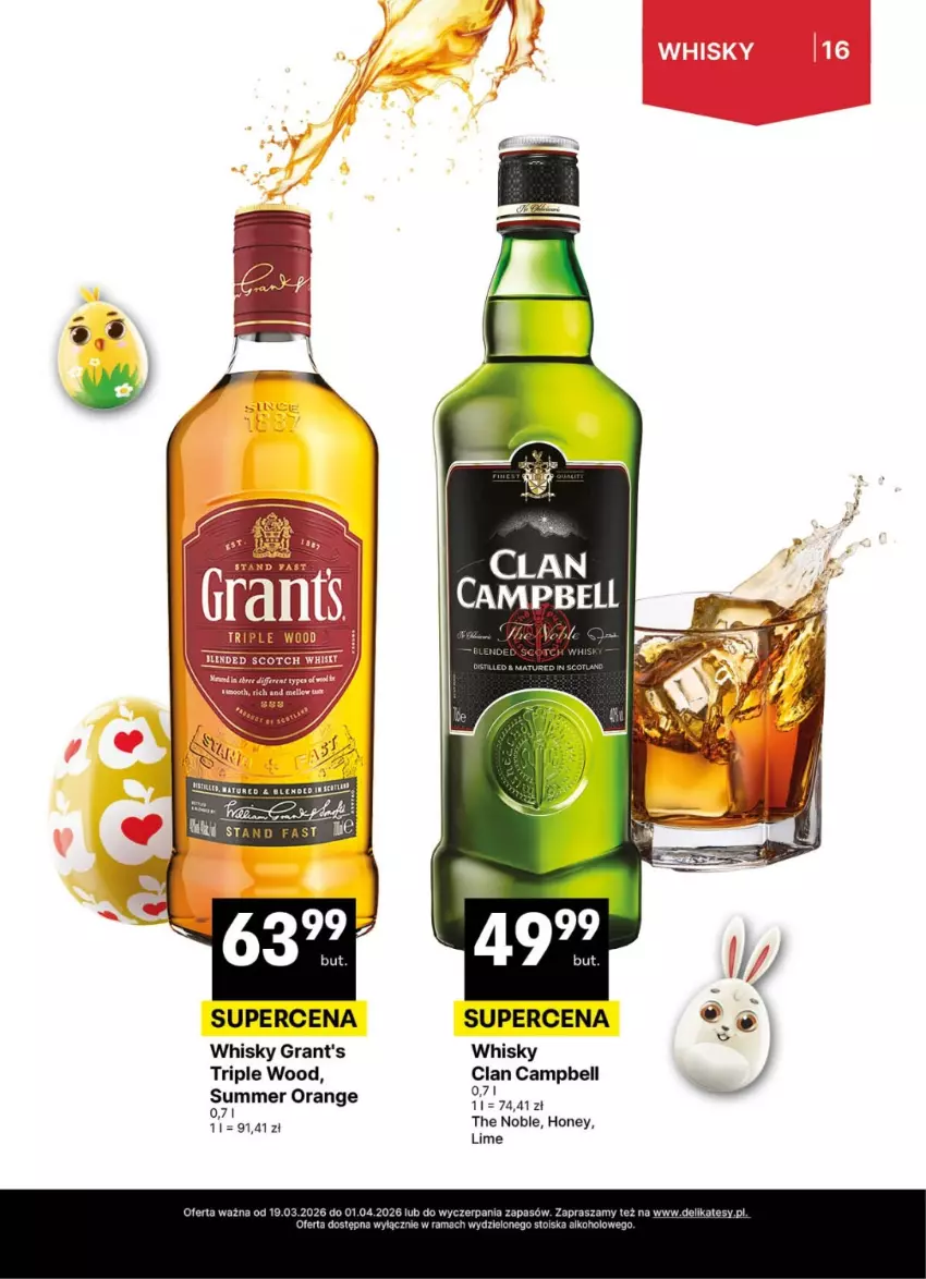Gazetka promocyjna Delikatesy Centrum - Delibarek DC12-DC13 - ważna 19.03 do 01.04.2026 - strona 16 - produkty: Bell, Gra, Grant's, Rama, Whisky