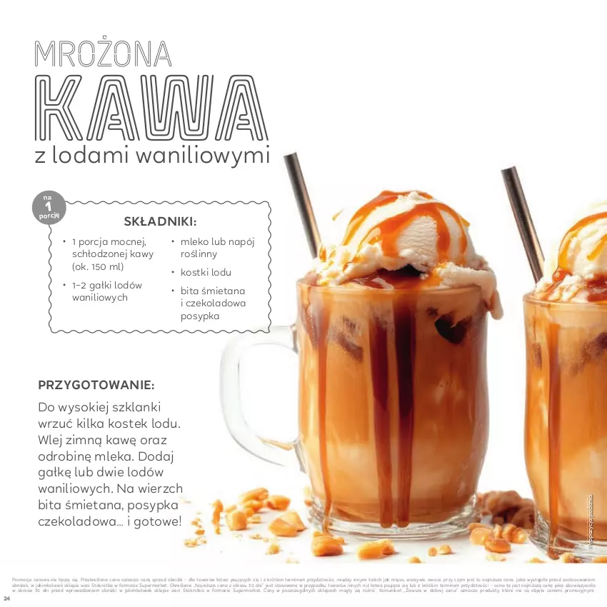 Gazetka promocyjna Stokrotka - Czas na Grill - ważna 29.04 do 14.05.2025 - strona 24 - produkty: Kawa, Lanki, Mięso, Mleko, Napój, Napój roślinny, Owoce, Por, Sok, Stek, Warzywa