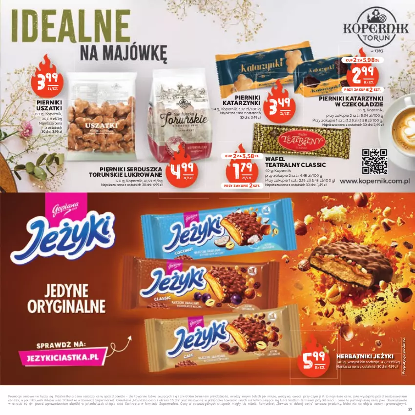 Gazetka promocyjna Stokrotka - Czas na Grill - ważna 29.04 do 14.05.2025 - strona 27 - produkty: Herbatniki, Jeżyki, Mięso, Owoce, Piernik, Ser, Warzywa