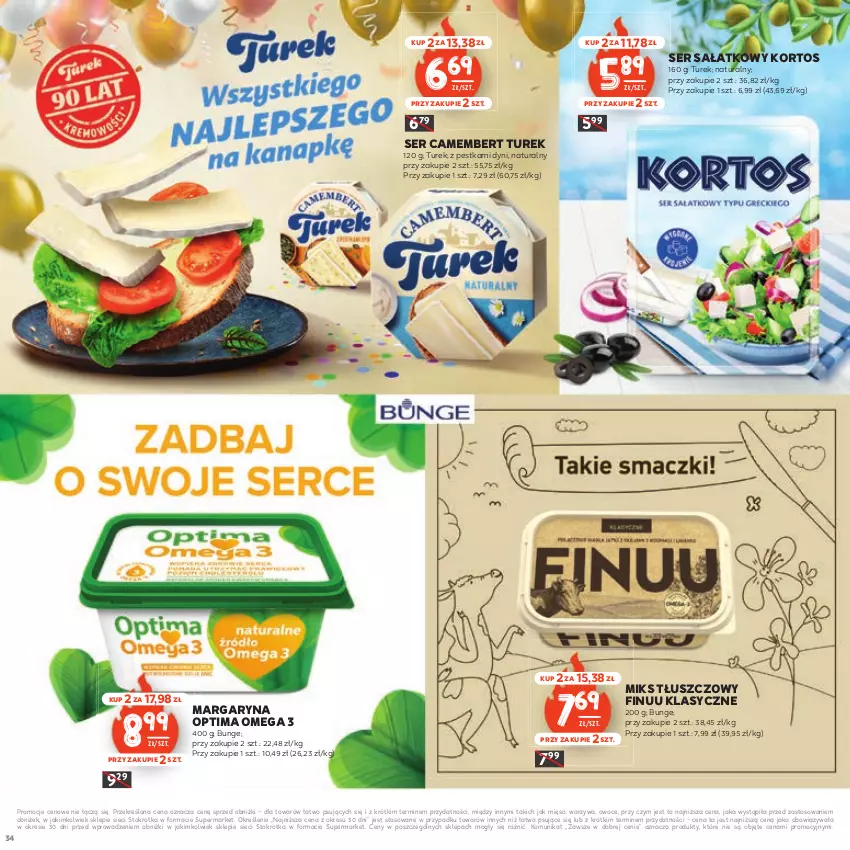 Gazetka promocyjna Stokrotka - Czas na Grill - ważna 29.04 do 14.05.2025 - strona 34 - produkty: Camembert, Finuu, Margaryna, Mięso, Miks tłuszczowy, Optima, Owoce, Sałat, Ser, Warzywa