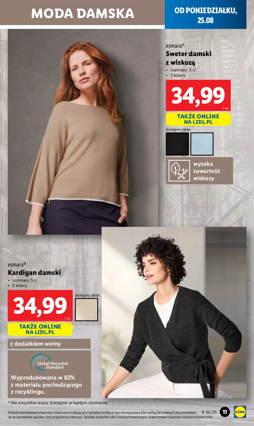 Gazetka promocyjna Lidl - GAZETKA - ważna 25.08 do 30.08.2025 - strona 11 - produkty: Kardigan, Moda, Sok, Sweter