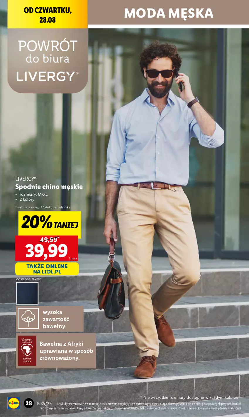 Gazetka promocyjna Lidl - GAZETKA - ważna 25.08 do 30.08.2025 - strona 28 - produkty: Moda, Sok, Spodnie, Wełna