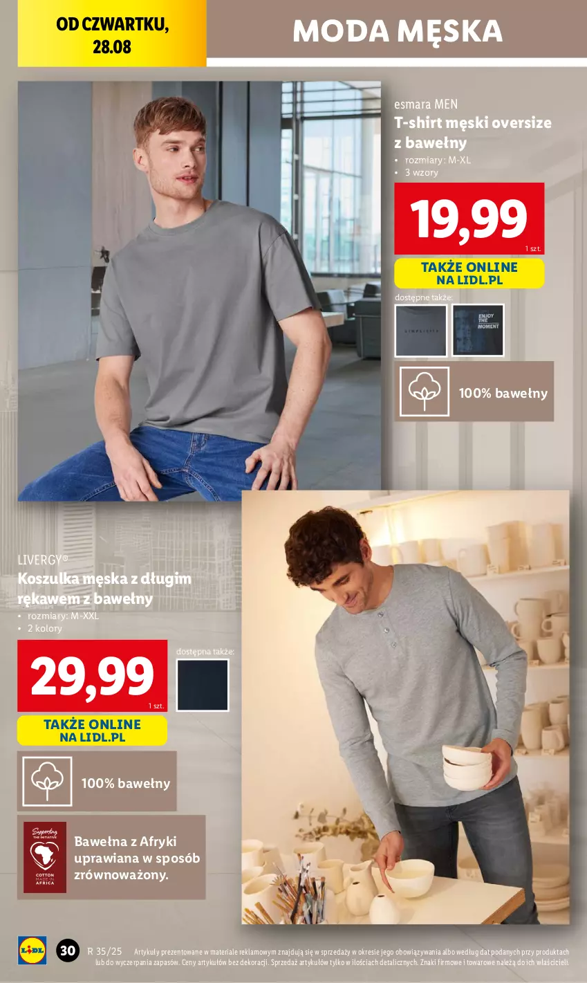 Gazetka promocyjna Lidl - GAZETKA - ważna 25.08 do 30.08.2025 - strona 30 - produkty: Kosz, Koszulka, Moda, T-shirt, Wełna