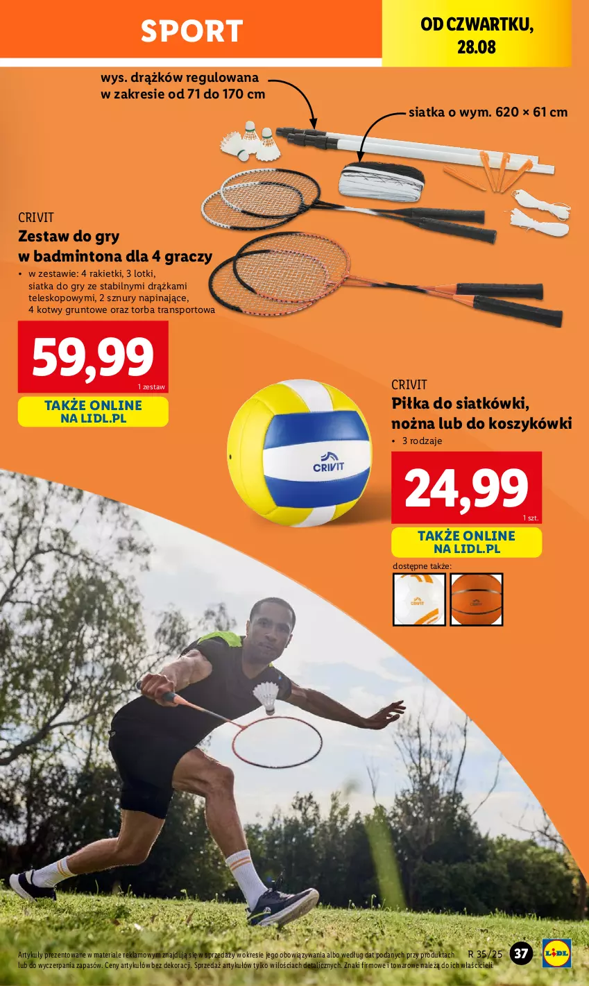 Gazetka promocyjna Lidl - GAZETKA - ważna 25.08 do 30.08.2025 - strona 37 - produkty: Gra, Grunt, Gry, Kosz, Noż, Por, Siatka, Sport, Teleskop, Torba, Tran