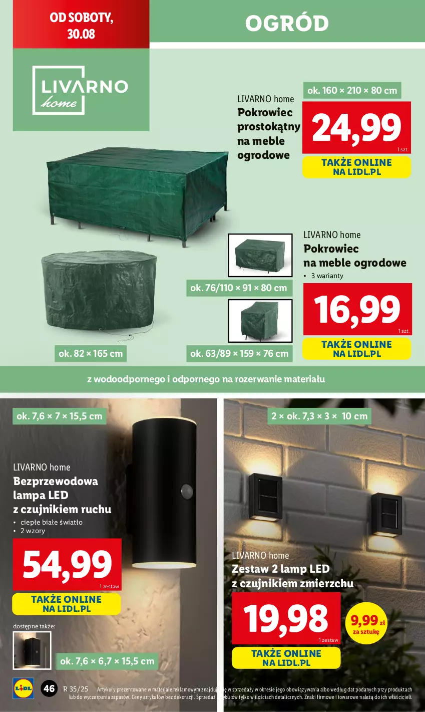 Gazetka promocyjna Lidl - GAZETKA - ważna 25.08 do 30.08.2025 - strona 46 - produkty: Ivar, Lampa, Lampa LED, Meble, Ogród, Pokrowiec, Por