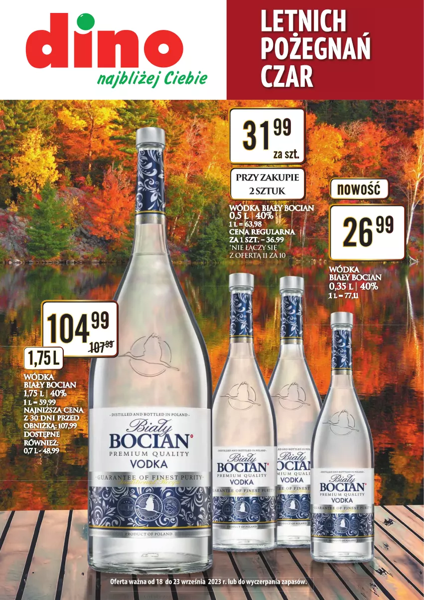 Gazetka promocyjna Dino - Katalog alkoholowy 18-23.09 - ważna 18.09 do 23.09.2023 - strona 1 - produkty: Biały Bocian, JBL, Mus, Wódka