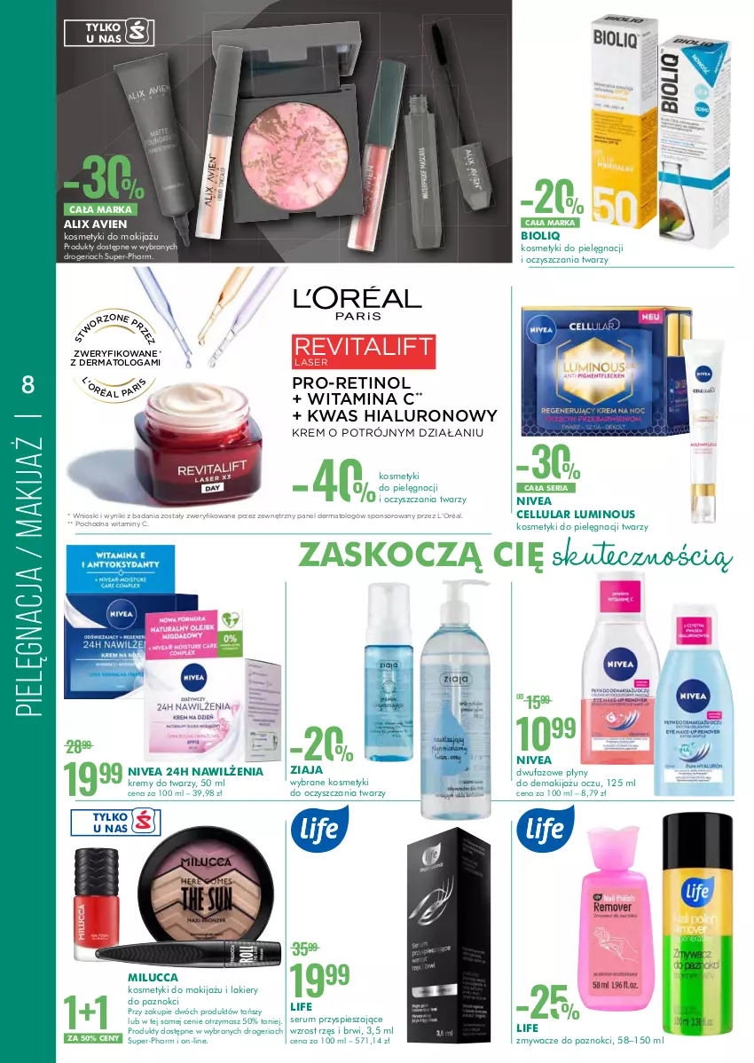 Gazetka promocyjna Super Pharm - Gazetka - ważna 15.09 do 22.09.2022 - strona 8 - produkty: Fa, Koc, Lakier, Makijaż, Nivea, Rum, Ser, Serum, Ziaja