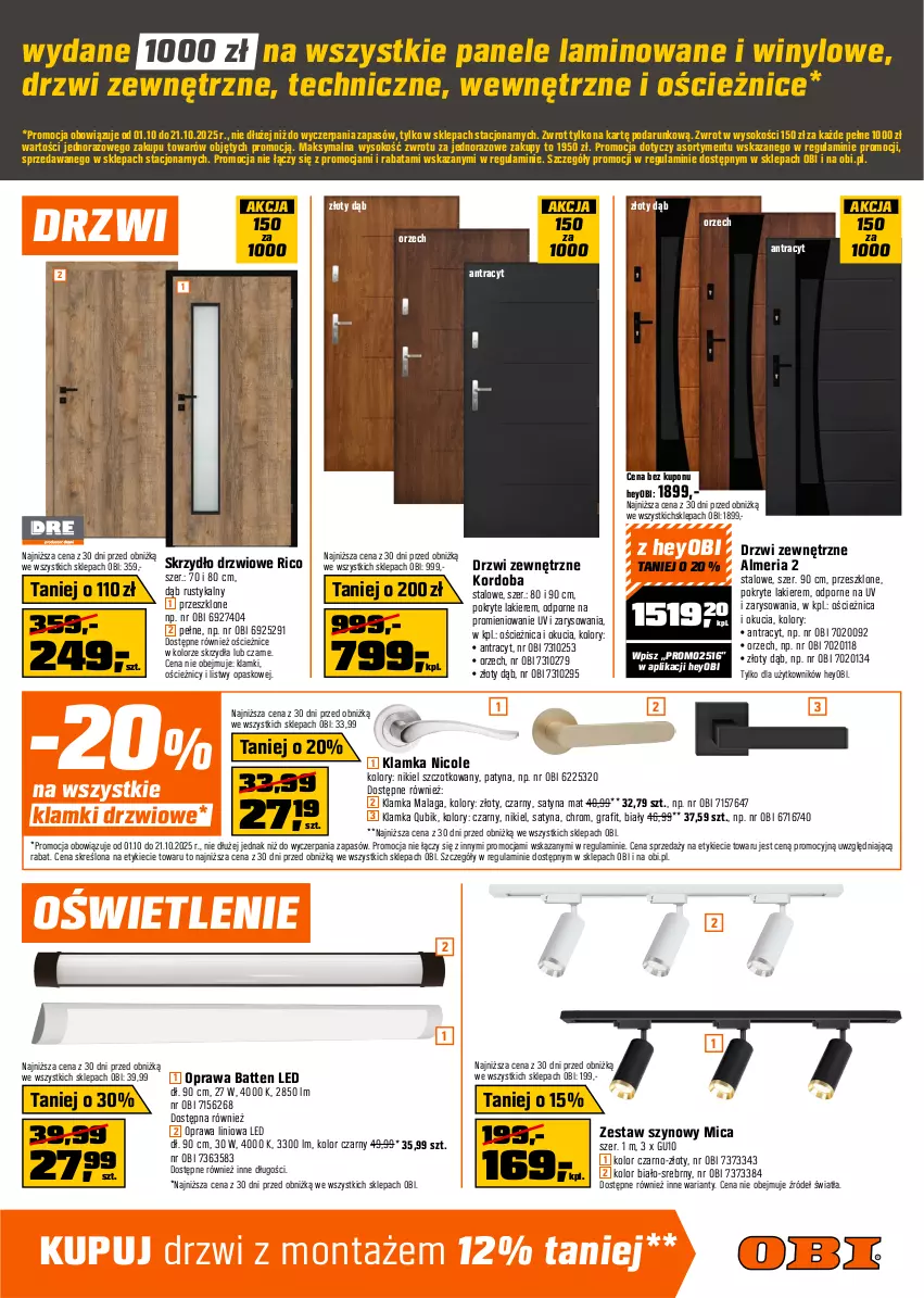 Gazetka promocyjna Obi - Gazetka OBI - ważna 01.10 do 21.10.2025 - strona 3 - produkty: Drzwi, Drzwi zewnętrzne, Gra, Klamka, Lakier, Por, Rust, Skrzydło drzwiowe, Sok