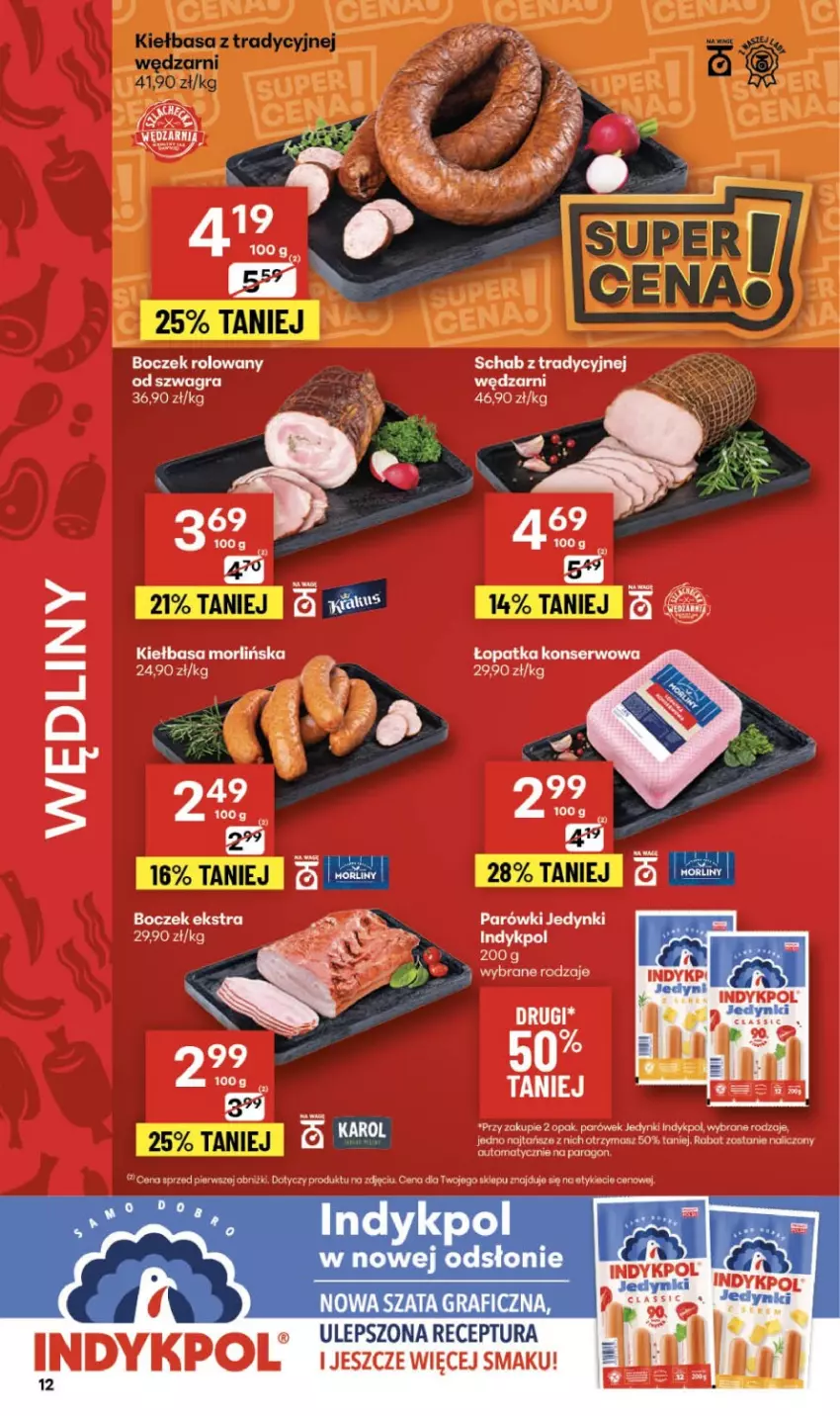 Gazetka promocyjna Delikatesy Centrum - Franczyza DC49 Czwartek - ważna 04.12 do 10.12.2025 - strona 12 - produkty: Boczek, Fa, Kiełbasa, Koc