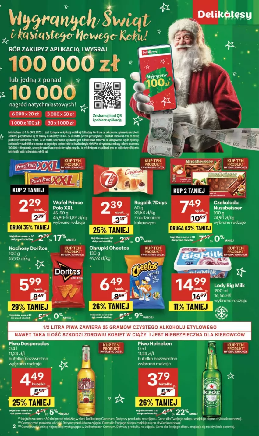 Gazetka promocyjna Delikatesy Centrum - Franczyza DC49 Czwartek - ważna 04.12 do 10.12.2025 - strona 2 - produkty: Big Milk, Cheetos, Chrupki, Gra, Koc, LG, Lody, Mobil, Piec, Piwa, Por, Razer, Rum