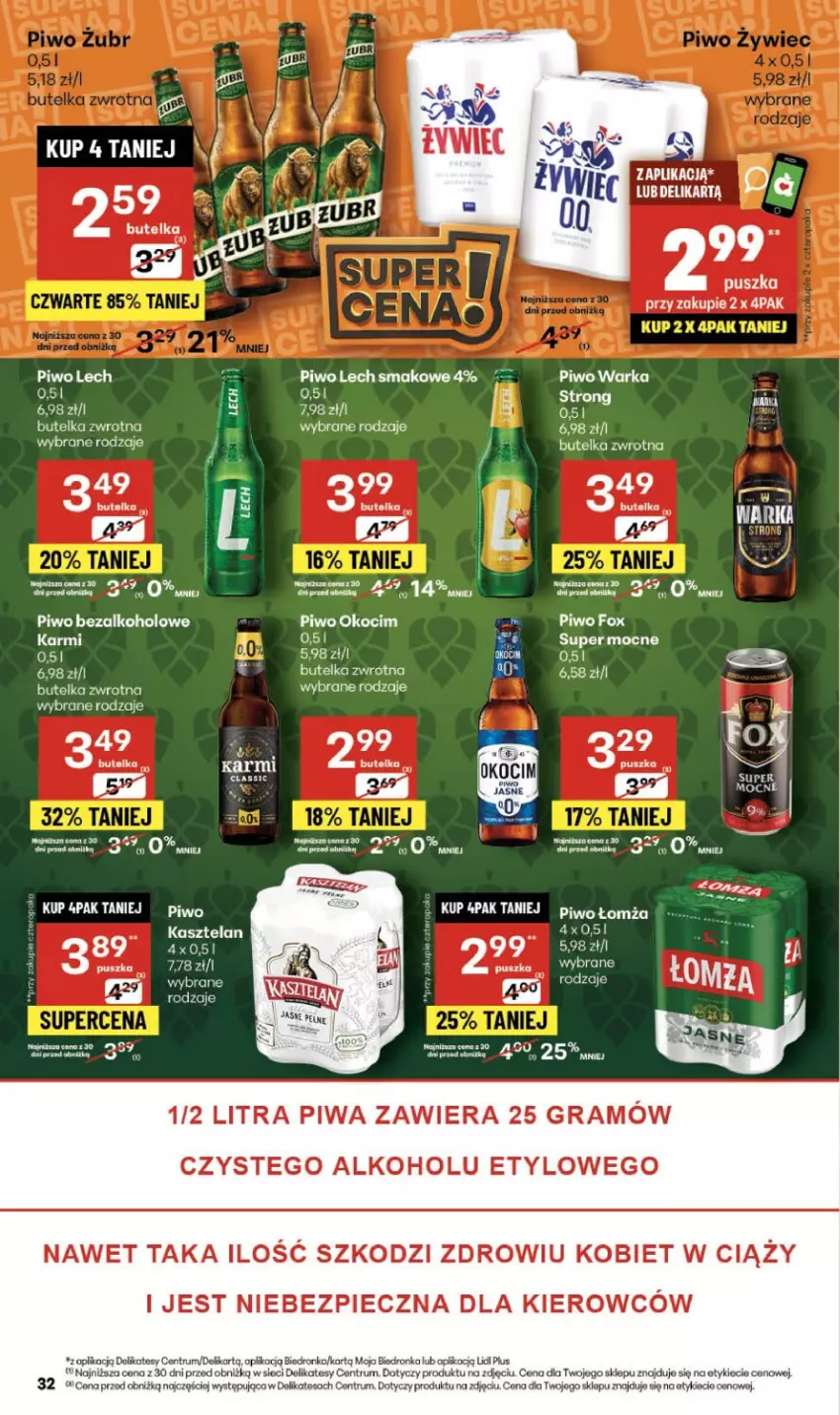 Gazetka promocyjna Delikatesy Centrum - Franczyza DC49 Czwartek - ważna 04.12 do 10.12.2025 - strona 32 - produkty: Gra, Karmi, Kasztelan, Koc, Okocim, Piec, Piwa, Piwo, Rum, Warka