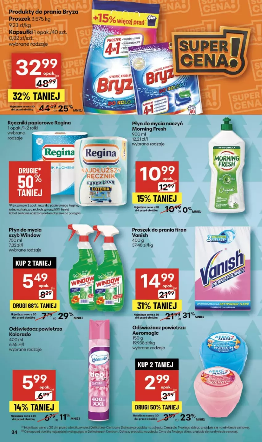 Gazetka promocyjna Delikatesy Centrum - Franczyza DC49 Czwartek - ważna 04.12 do 10.12.2025 - strona 34 - produkty: Gin, Odświeżacz powietrza, Papier, Proszek do prania, Ręcznik, Ręczniki papierowe, Rolki, Rum, Vanish