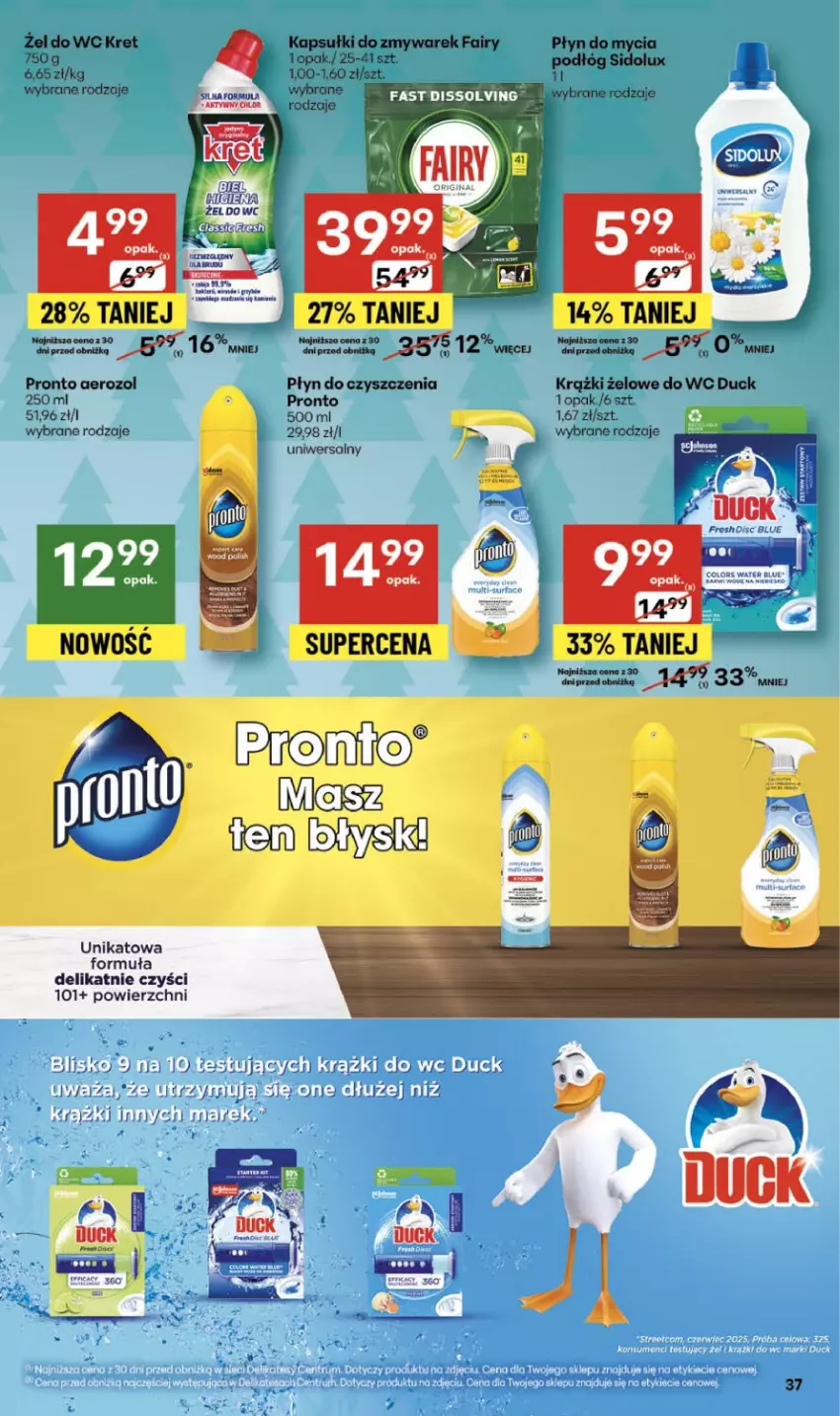 Gazetka promocyjna Delikatesy Centrum - Franczyza DC49 Czwartek - ważna 04.12 do 10.12.2025 - strona 37 - produkty: Duck, Fa, Fairy, Kret, Pronto, Sidolux