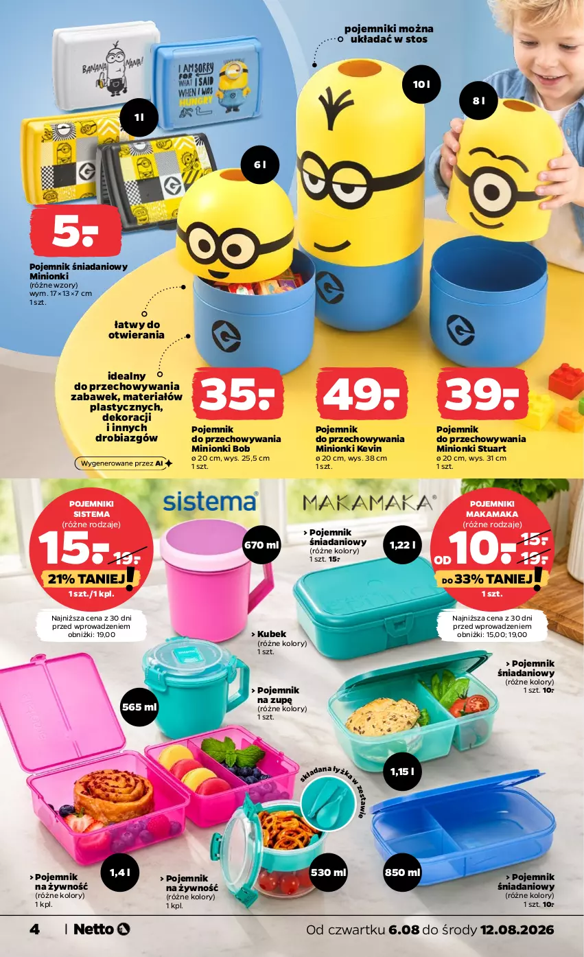 Gazetka promocyjna Netto - Od Czwartku - ważna 06.08 do 12.08.2026 - strona 4 - produkty: Danio, Kubek, Pojemnik, Pojemnik do przechowywania