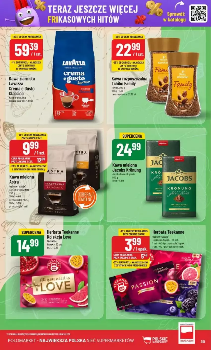 Gazetka promocyjna PoloMarket - ważna 12.02 do 18.02.2025 - strona 33 - produkty: Fa, Herbata, Jacobs, Kawa, Kawa mielona, Kawa rozpuszczalna, Kawa ziarnista, Lavazza, Orbit, Tchibo, Tchibo Family, Teekanne, Tera