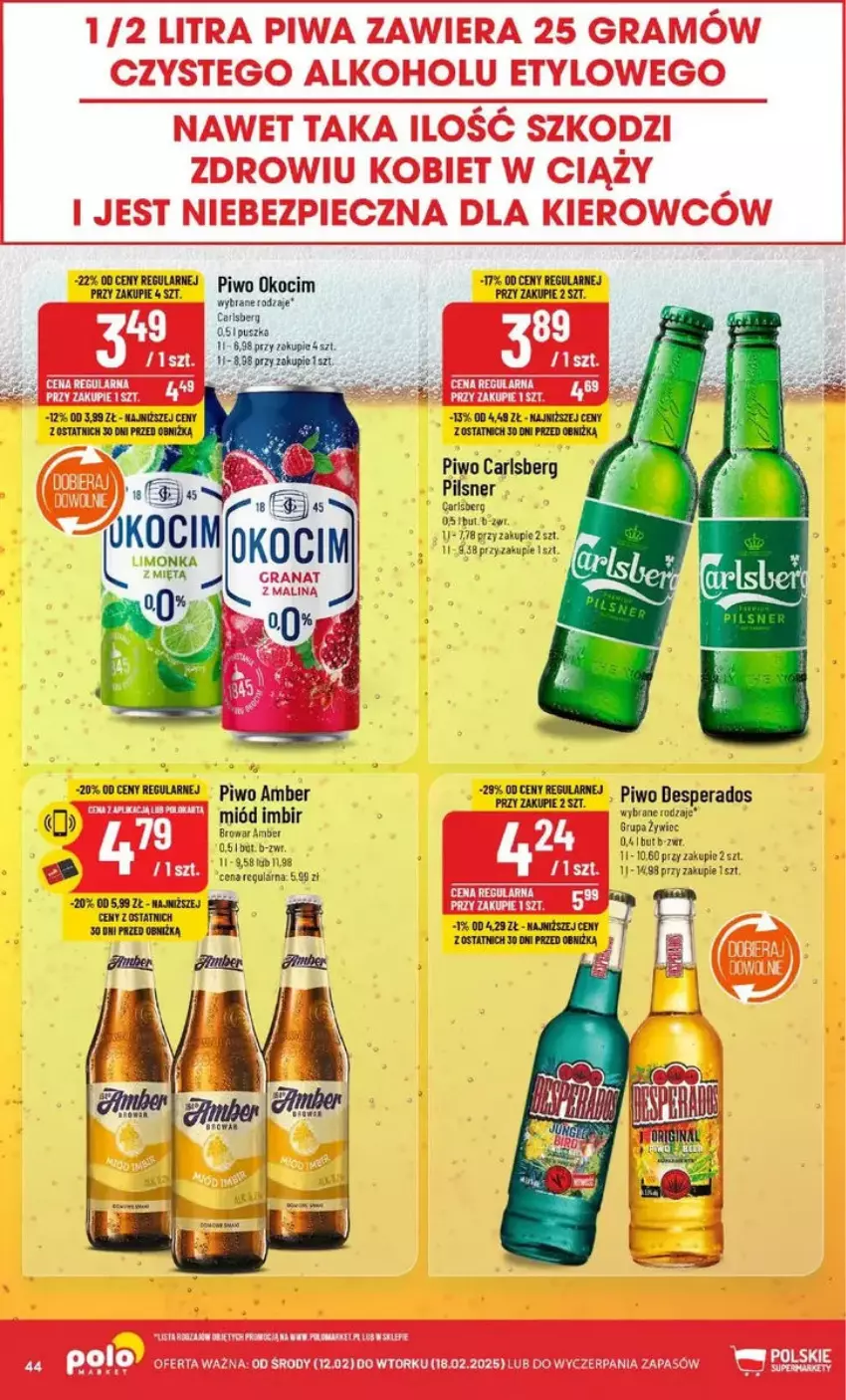 Gazetka promocyjna PoloMarket - ważna 12.02 do 18.02.2025 - strona 39 - produkty: Carlsberg, Desperados, Gra, Granat, Imbir, Koc, Miód, Okocim, Piwo