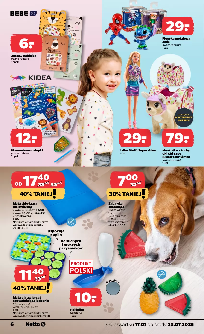 Gazetka promocyjna Netto - Od Czwartku Przemysłowa - ważna 17.07 do 23.07.2025 - strona 6 - produkty: Gra, Klej, Lalka, Mata chłodząca, Nalepki, Zabawka