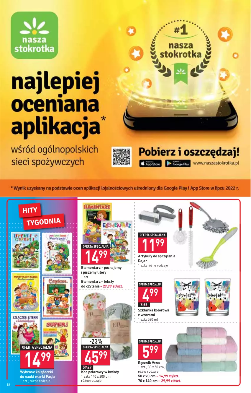 Gazetka promocyjna Stokrotka - Supermarket - ważna 25.08 do 31.08.2022 - strona 18 - produkty: Koc, Ręcznik, Szklanka