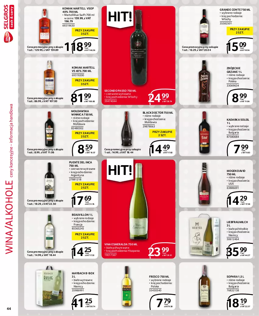 Gazetka promocyjna Selgros - Extra Oferta - ważna 01.11 do 30.11.2021 - strona 44 - produkty: Alkohole, Fresco, Gra, Lack, Mogen David