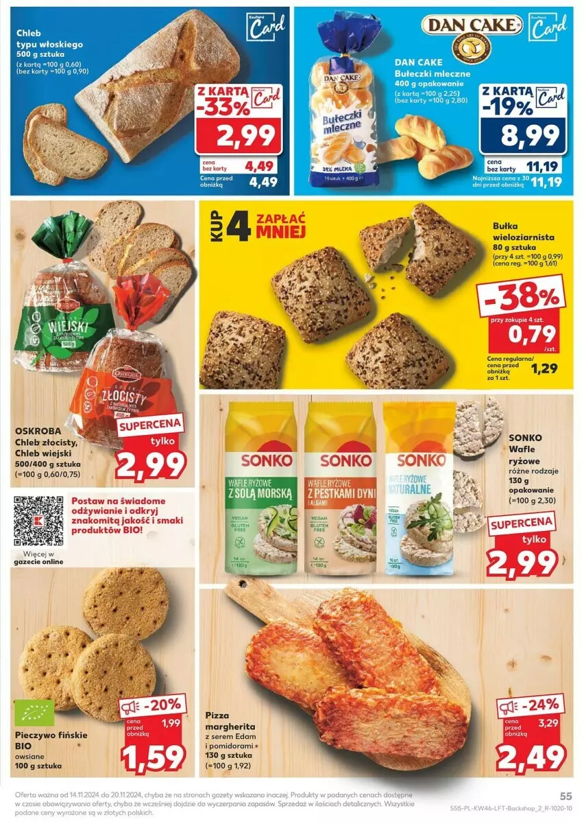 Gazetka promocyjna Kaufland - ważna 14.11 do 20.11.2024 - strona 51 - produkty: Chleb, Dan Cake, Edam, Piec, Pieczywo, Pizza, Ryż, Ser, Sonko, Wafle