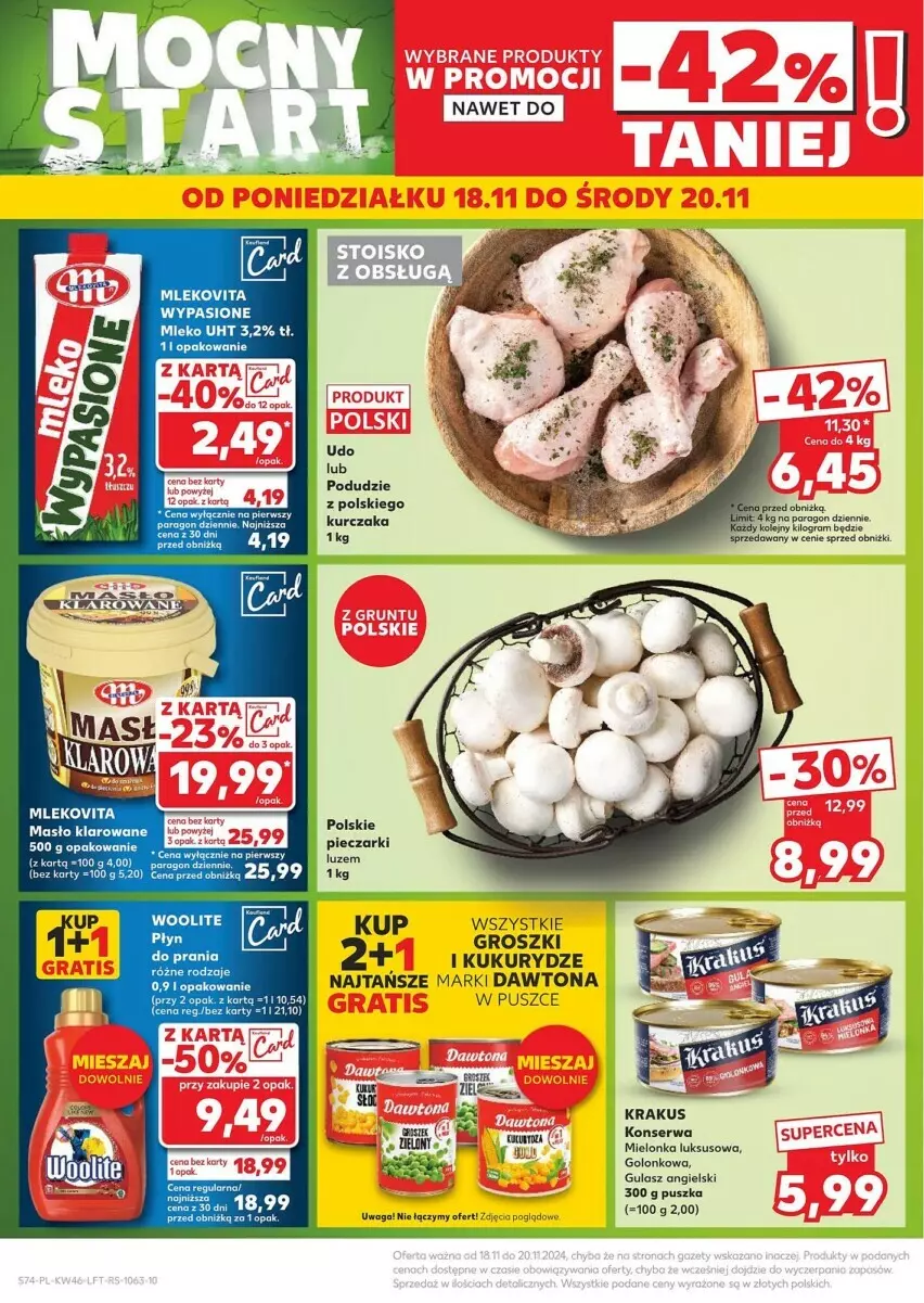 Gazetka promocyjna Kaufland - ważna 14.11 do 20.11.2024 - strona 72 - produkty: Dawtona, Krakus, Kurczak, Masło, Masło klarowane, Mleko, Piec