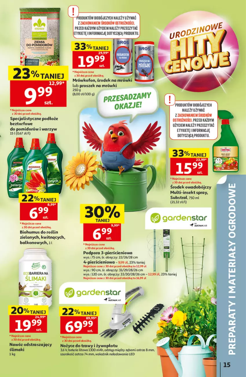 Gazetka promocyjna Auchan - 30 Lat Hipermarket - ważna 14.05 do 20.05.2026 - strona 15 - produkty: Bateria, Biohumus, Mus, Nawóz, Noż, Nożyce, Por