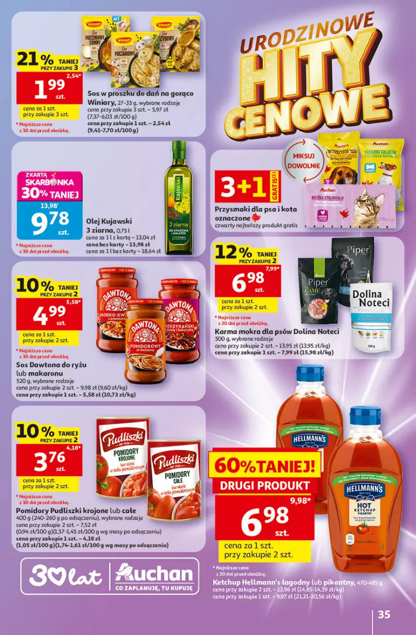 Gazetka promocyjna Auchan - 30 Lat Hipermarket - ważna 14.05 do 20.05.2026 - strona 35 - produkty: Dawtona, Fa, Gra, Ketchup, Kujawski, Makaron, Olej, Pomidory, Przysmaki, Pudliszki, Ryż, Sałat, Sos, Winiary