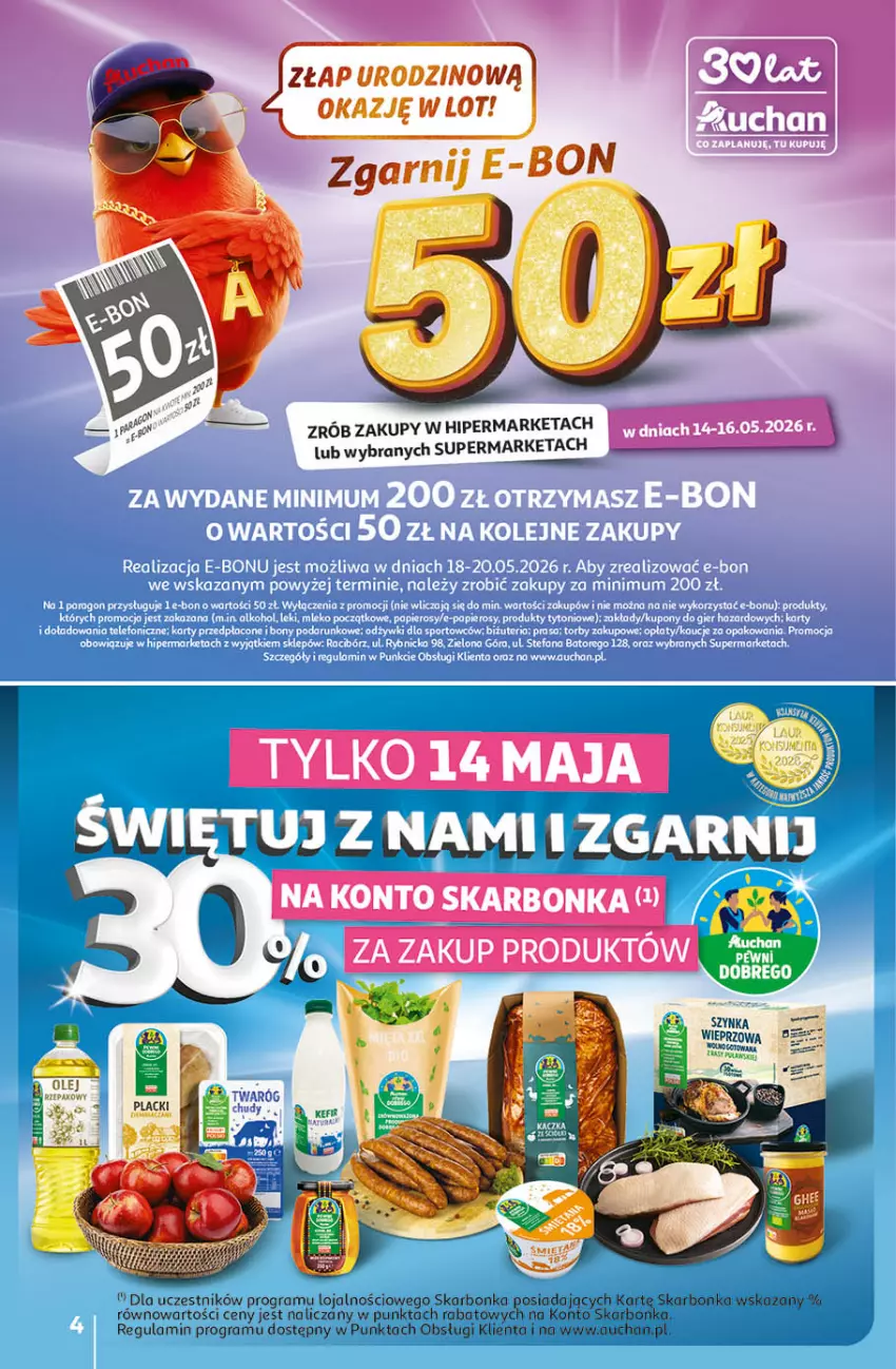 Gazetka promocyjna Auchan - 30 Lat Hipermarket - ważna 14.05 do 20.05.2026 - strona 4 - produkty: Gra, Kamera, Lack, Olej, Olej rzepakowy