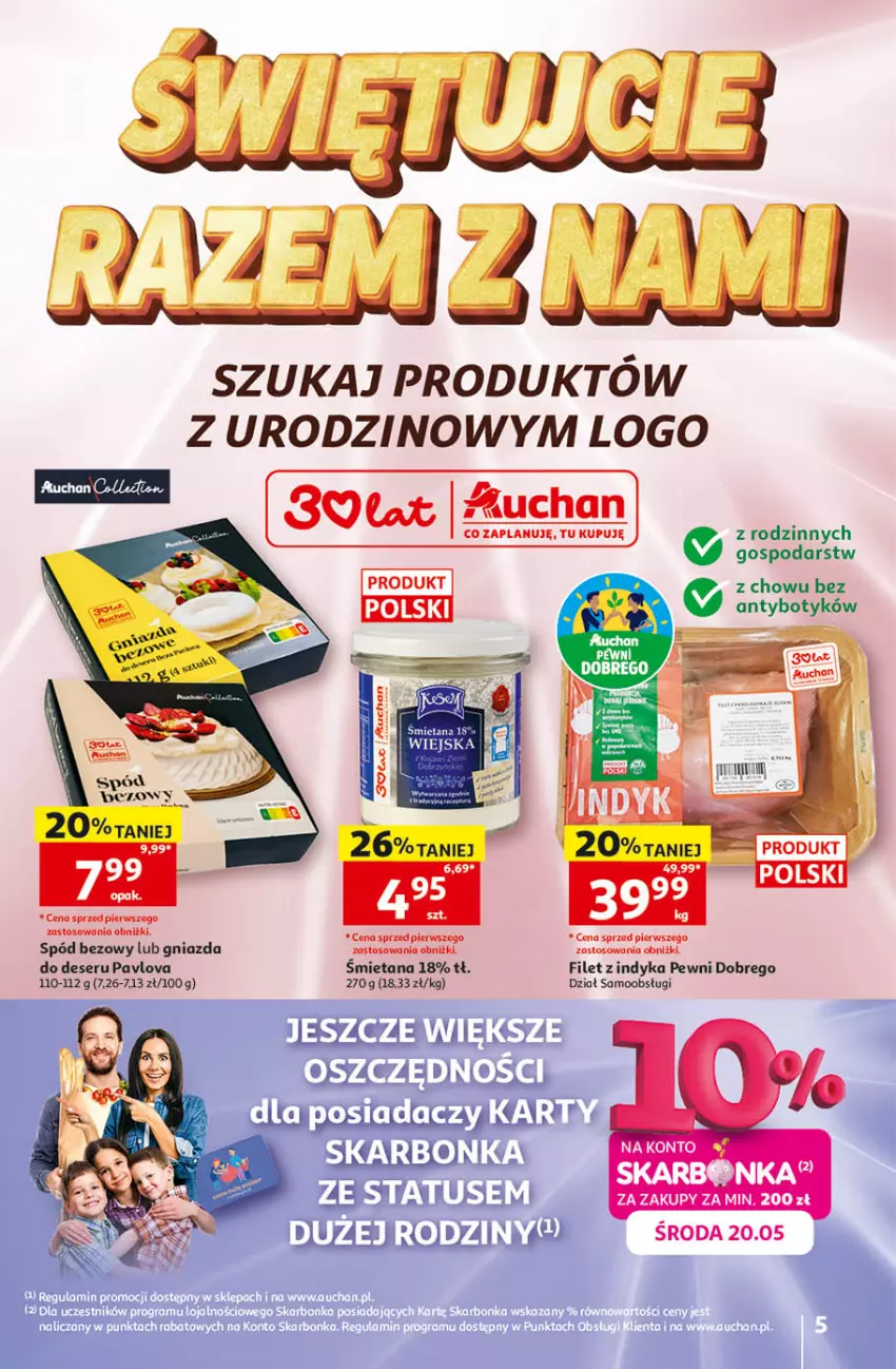 Gazetka promocyjna Auchan - 30 Lat Hipermarket - ważna 14.05 do 20.05.2026 - strona 5 - produkty: Deser, Ser