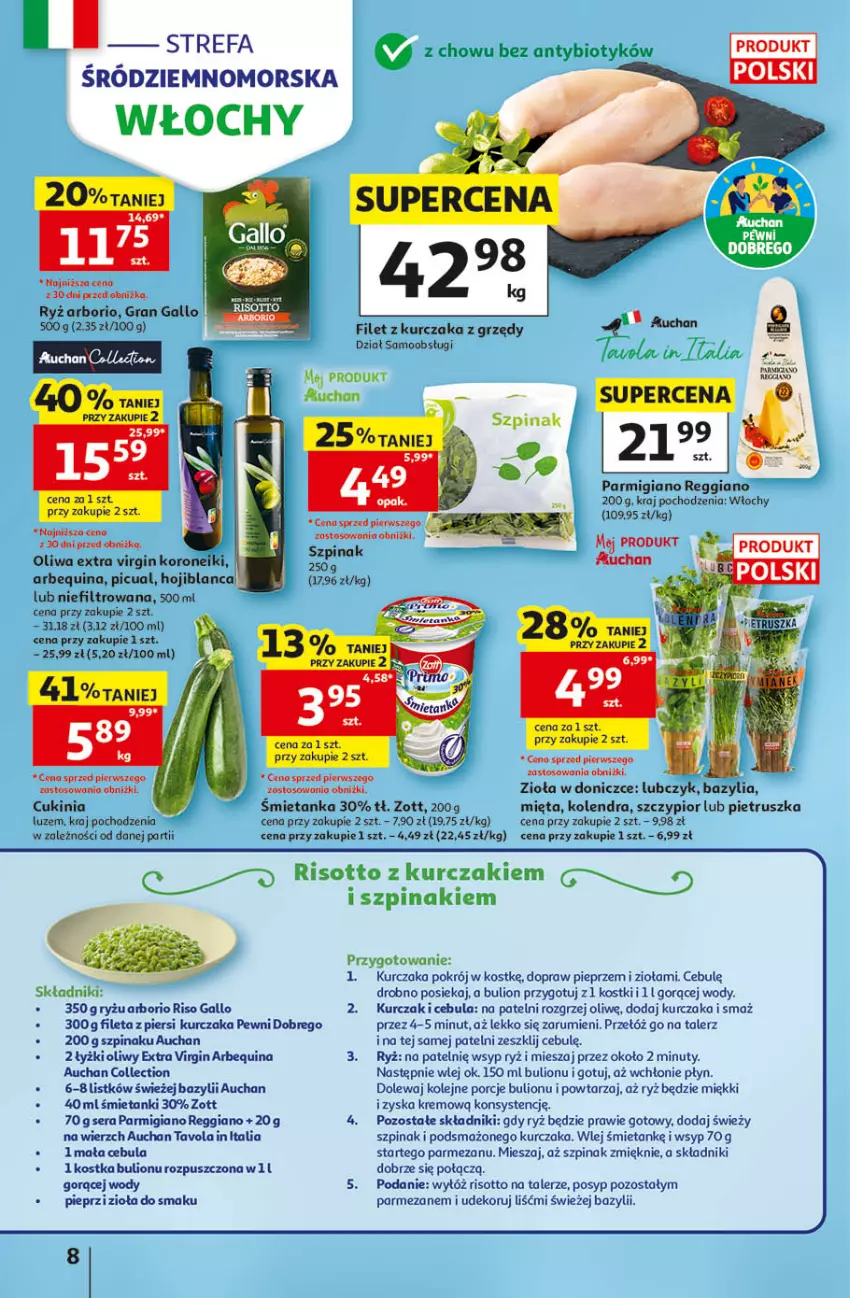 Gazetka promocyjna Auchan - 30 Lat Hipermarket - ważna 14.05 do 20.05.2026 - strona 8 - produkty: Bazyl, Bazylia, Bulion, Cebula, Fa, Gin, Gra, Gry, Kolendra, Kurczak, Lion, Mięta, Nuty, Olej, Oliwa, Parmezan, Pieprz, Pietruszka, Por, Rum, Ryż, Ser, Szpinak, Talerz, Zioła w doniczce, Zott