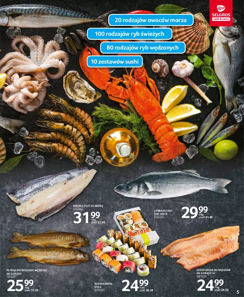 Gazetka promocyjna Selgros - Oferta spożywcza - ważna 25.02 do 10.03.2021 - strona 5 - produkty: Miruna, Pstrąg, Sushi