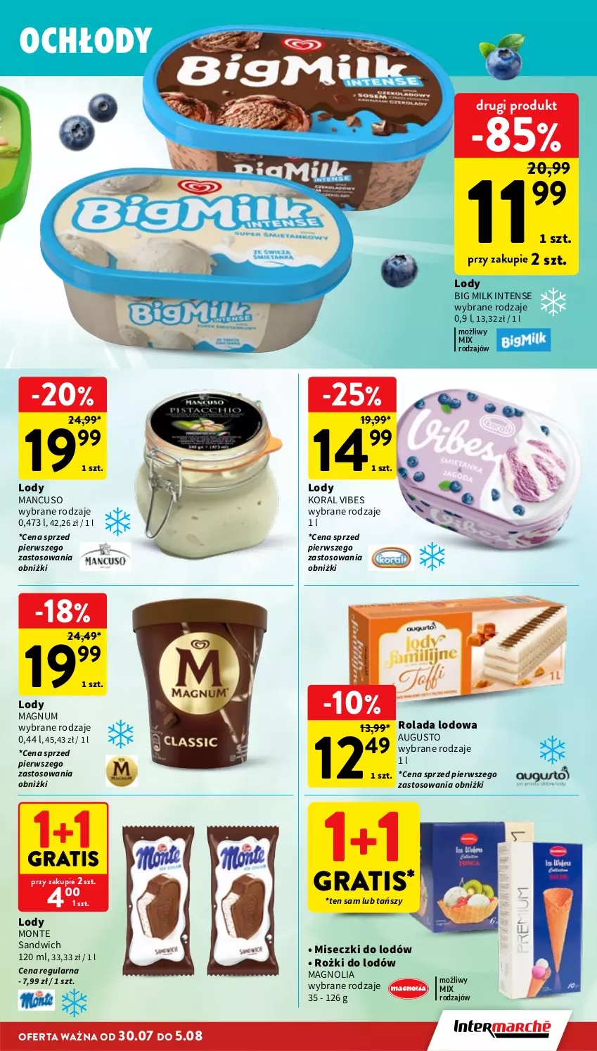 Gazetka promocyjna Intermarche - Gazetka promocyjna - ważna 30.07 do 05.08.2026 - strona 25 - produkty: Big Milk, Gra, Lody, Monte, Rolada