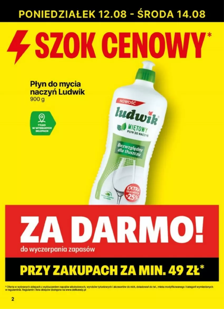 Gazetka promocyjna Delikatesy Centrum - ważna 12.08 do 18.08.2024 - strona 12 - produkty: Do mycia naczyń, Ludwik, Płyn do mycia, Płyn do mycia naczyń