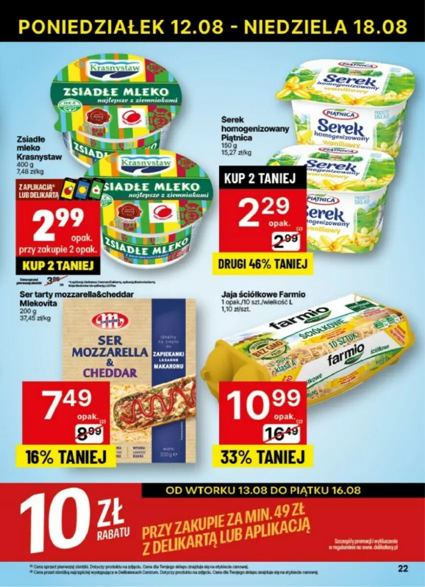 Gazetka promocyjna Delikatesy Centrum - ważna 12.08 do 18.08.2024 - strona 15 - produkty: Cheddar, Fa, Jaja, Mleko, Rum, Ser