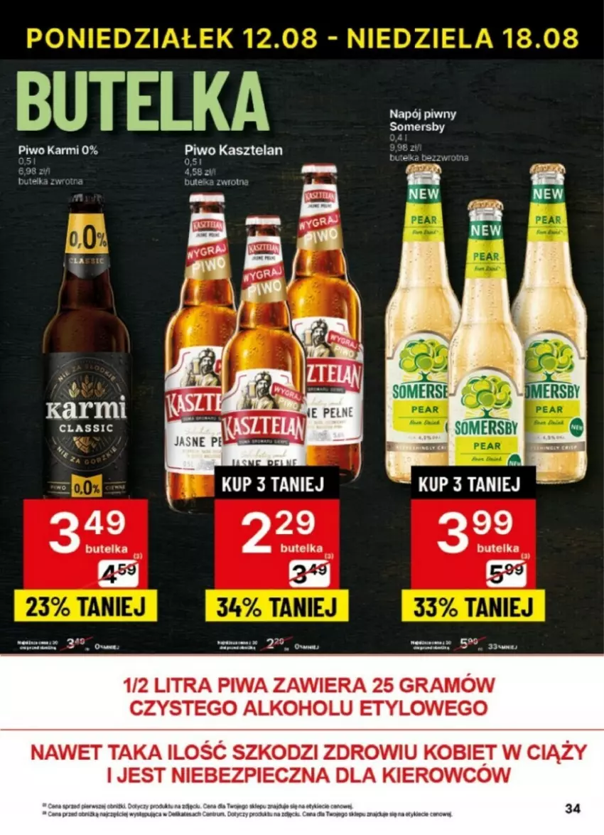 Gazetka promocyjna Delikatesy Centrum - ważna 12.08 do 18.08.2024 - strona 28 - produkty: Bref, Gra, Karmi, Kasztelan, Napój, Piec, Piwa, Piwo, Rum, Somersby