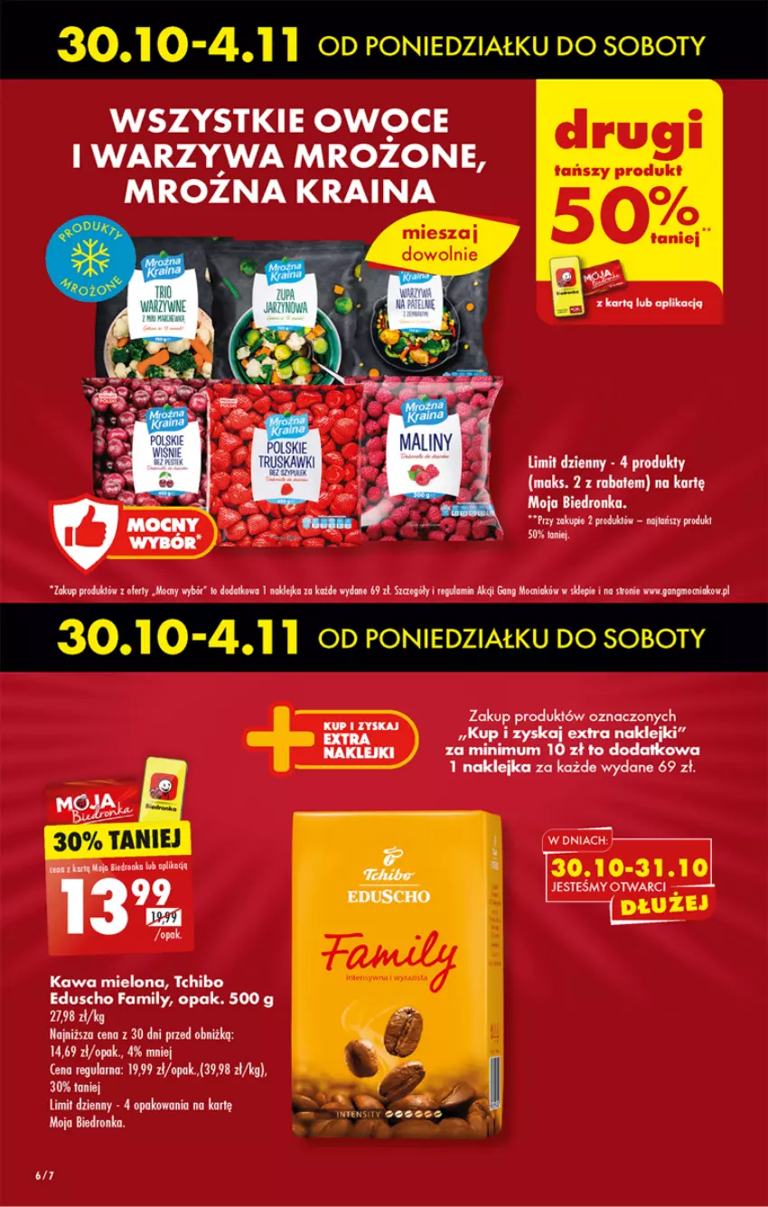 Gazetka promocyjna Biedronka - Od poniedzialku - ważna 30.10 do 04.11.2023 - strona 6 - produkty: Fa, Kawa, Kawa mielona, Klej, Owoce, Tchibo, Warzywa