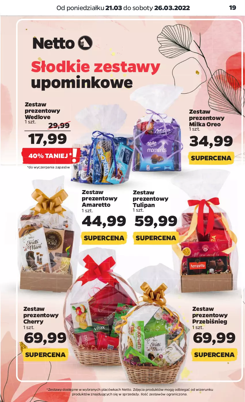 Gazetka promocyjna Netto - Gazetka spożywcza - ważna 21.03 do 26.03.2022 - strona 19 - produkty: Gra, Haczyk, Kosz, Milka, Oreo, Papier, Papier toaletowy, Poduszka, Półka, Półka łazienkowa, Ręcznik, Regał, Stojak, Tulipan, Wieszak, Zestaw prezentowy