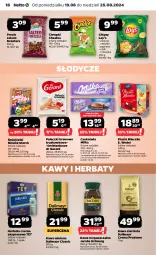 Gazetka promocyjna Netto - Netto Gazetka Food 34/24A - Gazetka - ważna od 25.08 do 25.08.2024 - strona 18 - produkty: Cheetos, Kawa rozpuszczalna, Kawa ziarnista, Papryka, Dr Gerard, Chipsy, Dallmayr, Kawa mielona, Kawa, Herbata czarna, Jacobs Krönung, Chrupki, Mleczko, Precle, Czekolada, Ptasie mleczko, Limonka, E. Wedel, Jacobs, Herbata, Lay’s, Milka, Nimm2