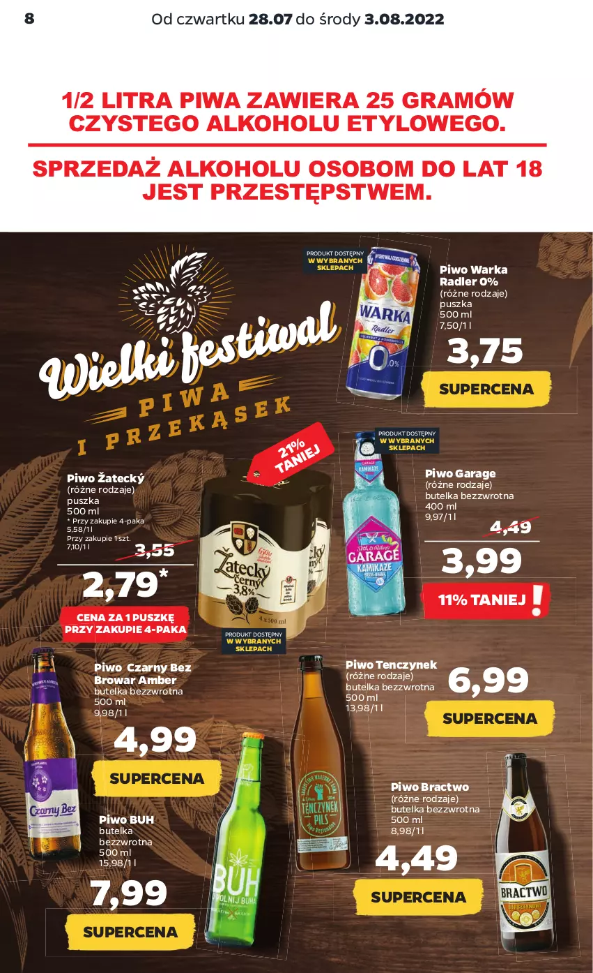 Gazetka promocyjna Netto - Artykuły spożywcze - ważna 28.07 do 03.08.2022 - strona 8 - produkty: Gra, Piwa, Piwo, Radler, Warka