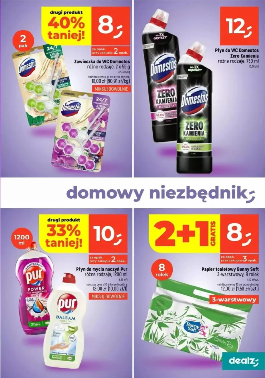 Gazetka promocyjna Dealz - ważna 13.03 do 19.03.2025 - strona 7 - produkty: Do mycia naczyń, Domestos, Papier, Papier toaletowy, Płyn do mycia, Płyn do mycia naczyń, Płyn do wc, Pur, Zawieszka do wc