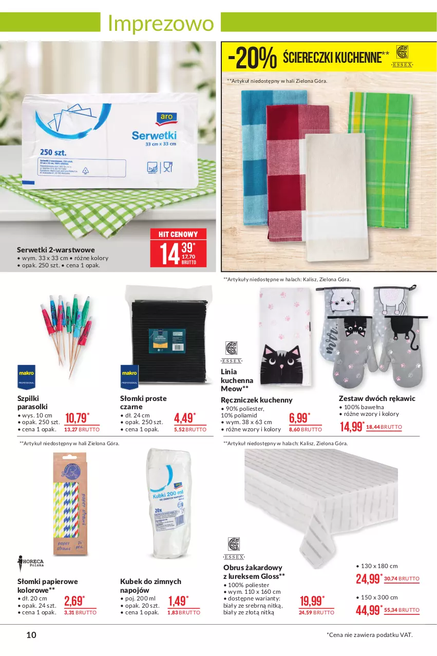 Gazetka promocyjna Makro - [Oferta promocyjna] Artykuły przemysłowe - ważna 23.02 do 08.03.2021 - strona 10 - produkty: Kubek, Obrus, Papier, Parasol, Ser, Serwetki, Wełna, Znicz