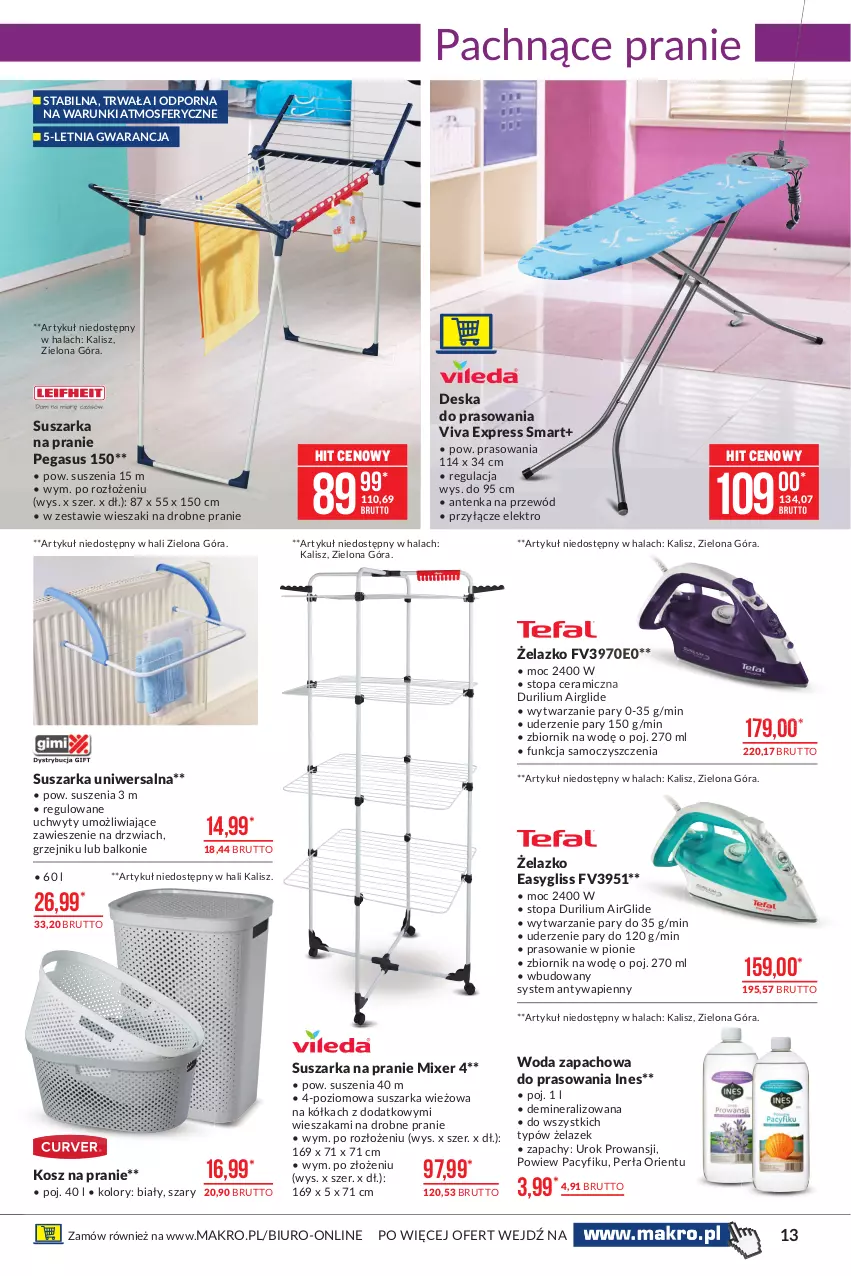 Gazetka promocyjna Makro - [Oferta promocyjna] Artykuły przemysłowe - ważna 23.02 do 08.03.2021 - strona 13 - produkty: Asus, Biuro, Deska do prasowania, Drzwi, Grzejnik, Kosz, Perła, Por, Przewód, Suszarka, Suszarka na pranie, Top, Uchwyty, Wieszak, Woda