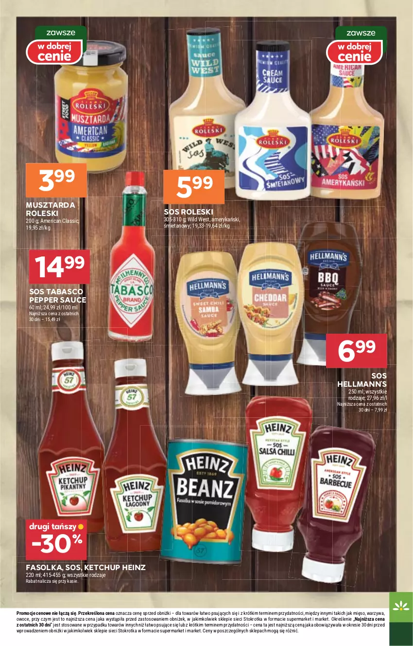 Gazetka promocyjna Stokrotka - Supermarket - ważna 04.09 do 10.09.2025 - strona 23 - produkty: Fa, Heinz, Hellmann’s, Ketchup, Mięso, Mus, Musztarda, Owoce, Sos, Sos tabasco, Warzywa
